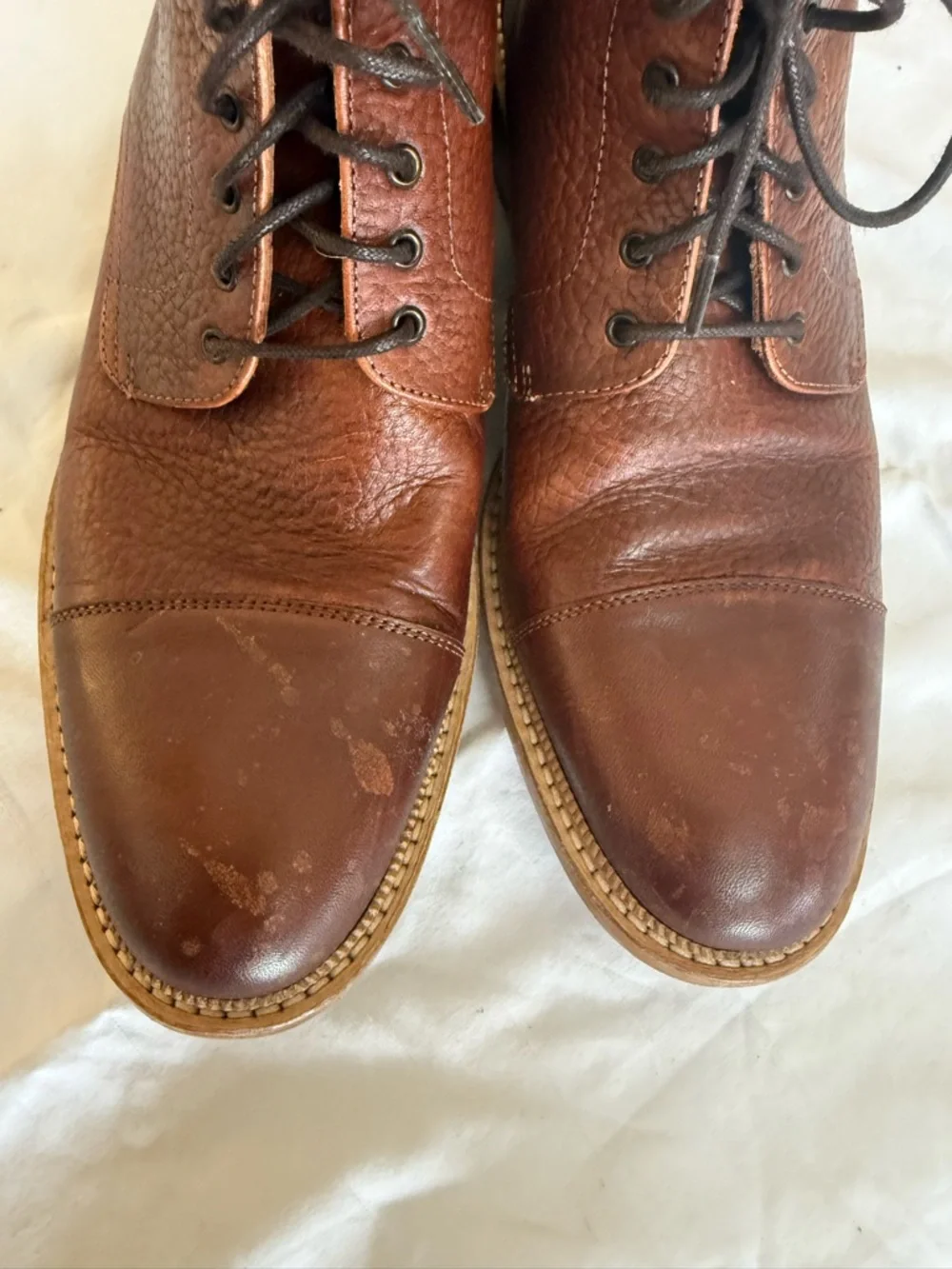 Taft Brown Leather Chukka Lace-Up Handcrafted Boots Mens Size 42 Good Condition